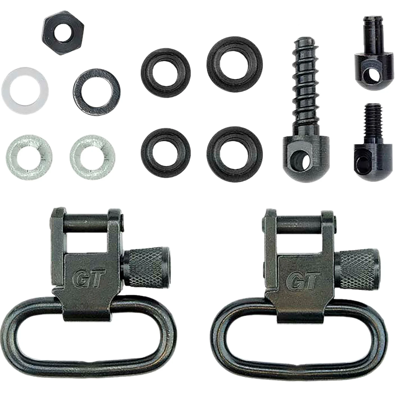 GrovTec GTSW19 locking swivel set 1 inch loops black oxide steel