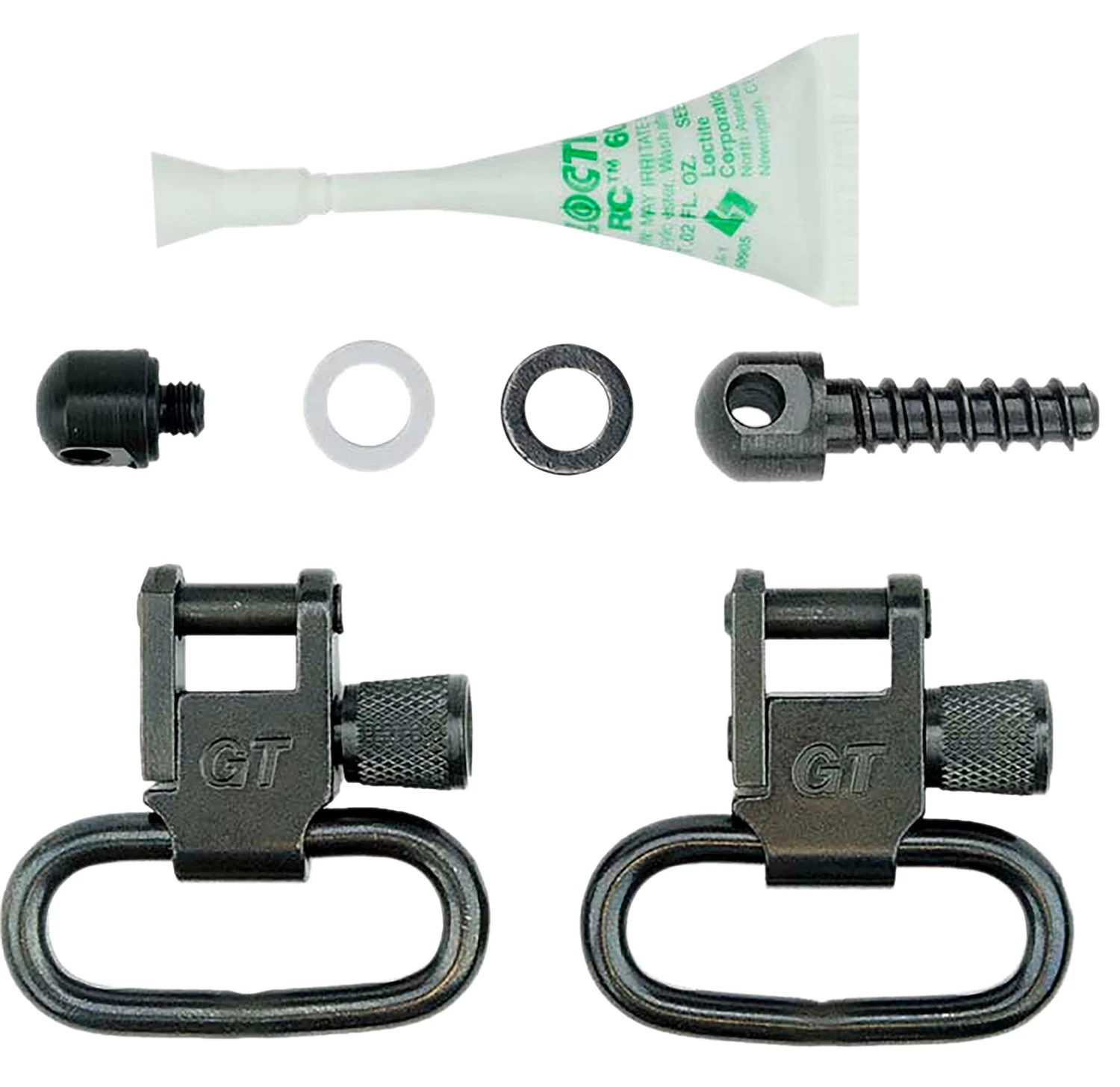 GrovTec GTSW31 shotgun locking swivel set for Mossberg 500, 1 inch loops, black-oxide steel