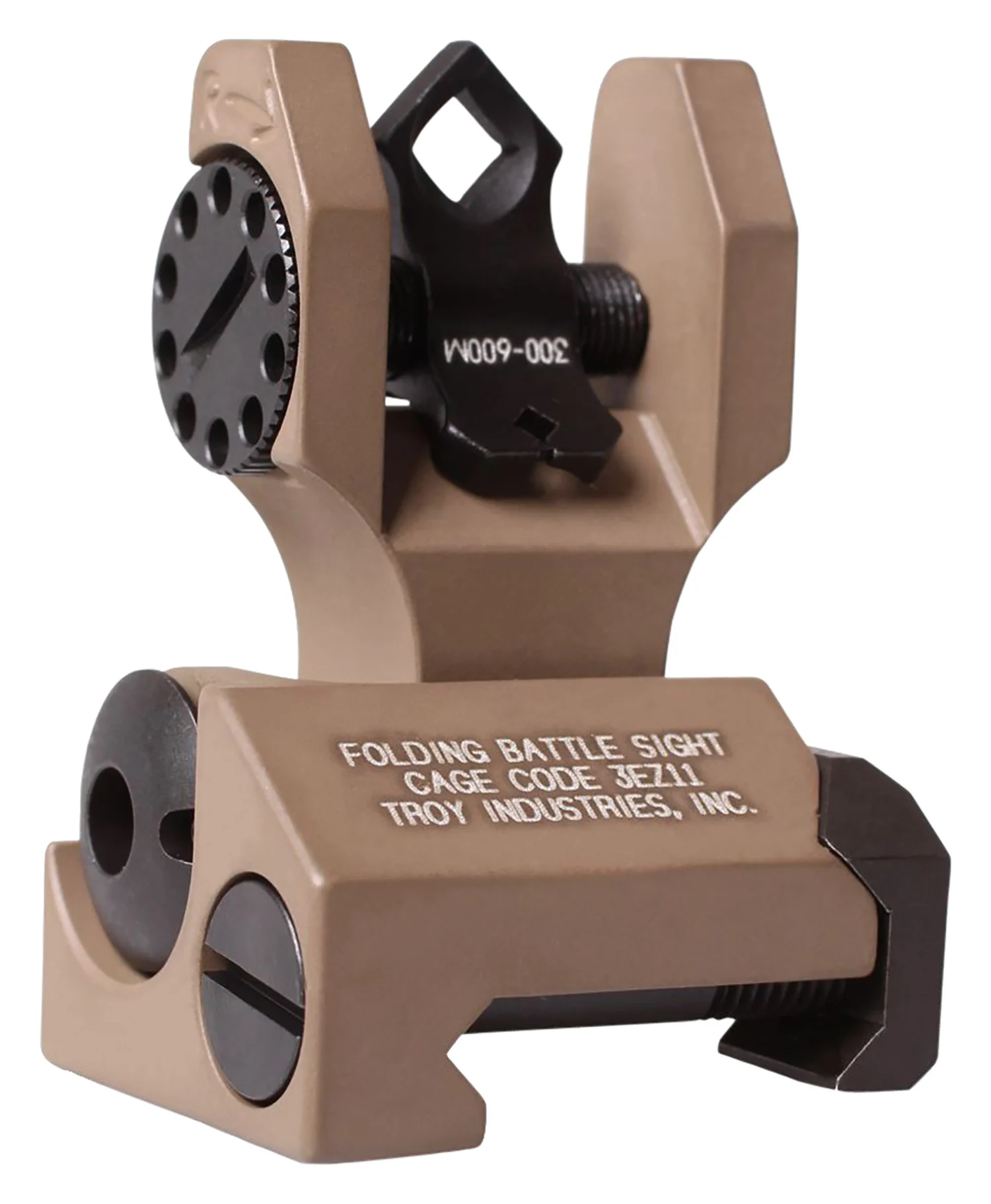 Troy Industries Rear Folding BattleSight Dioptic in Flat Dark Earth for AR-15