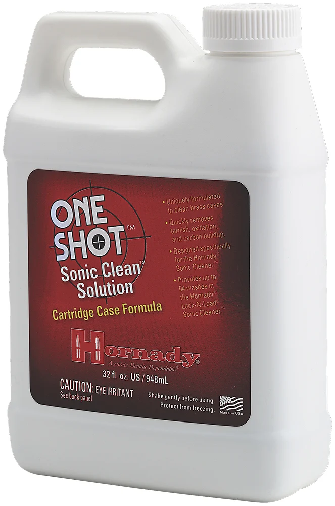 Hornady One Shot Sonic Clean cartridge case solution 32 fl oz bottle