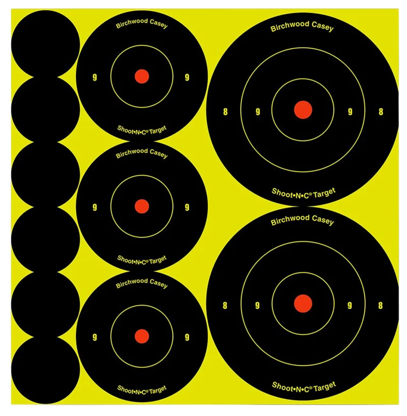 Birchwood Casey Shoot-N-C assorted black and yellow bullseye targets 1/2/3 inch pack