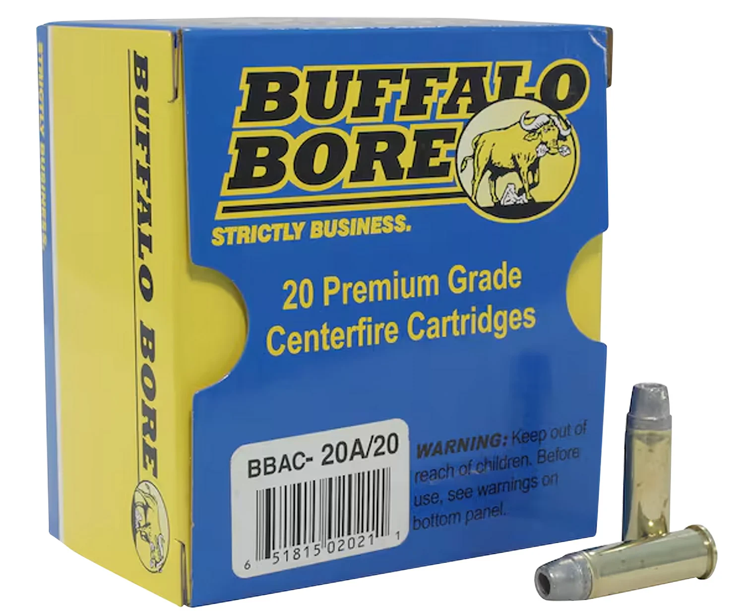 Box of Buffalo Bore Heavy Strictly Business .38 Special +P 158 gr Soft Cast Hollow Point — 20 rounds per box
