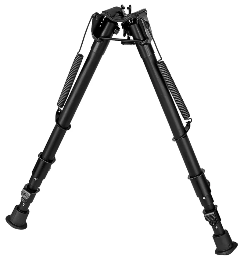 Harris bipod 12-25 inch three-piece legs black steel and aluminum with rubber feet