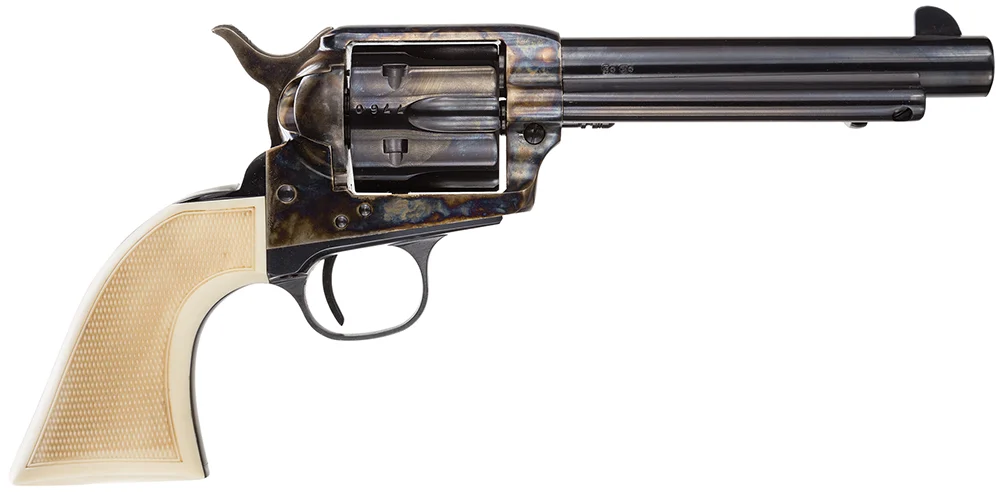 Taylors and Company Marshal .45 Long Colt revolver with 5.50-inch blued barrel, color case hardened frame and checkered grip