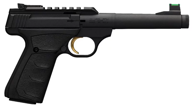 Browning Buck Mark Plus Camper UFX .22 LR threaded barrel pistol, black finish