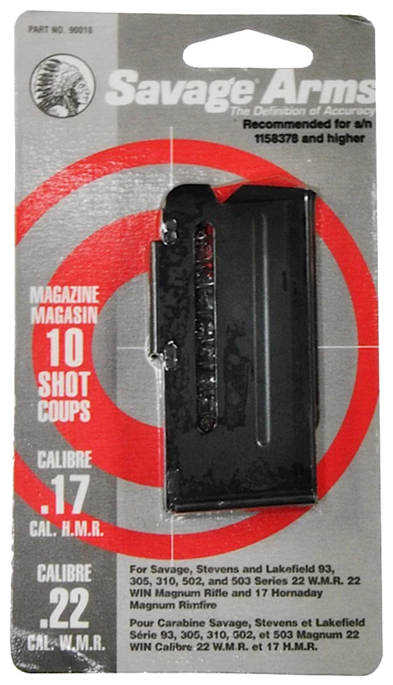 Savage 93 Series 10rd magazine for .22 WMR and .17 HMR, steel construction
