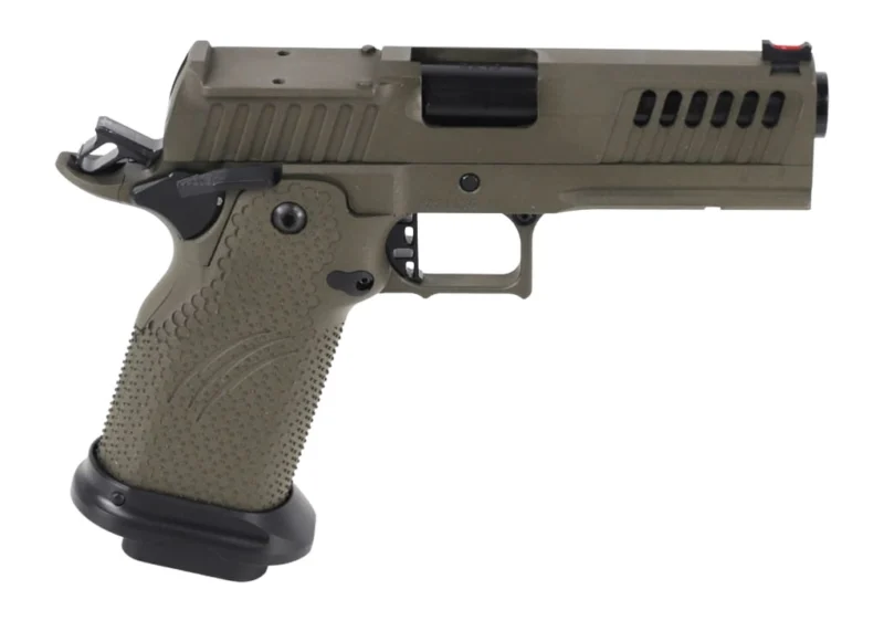 Fierce Firearms Grizz Commander 9mm 4.25-inch OD Green Cerakote pistol with optic-ready slide