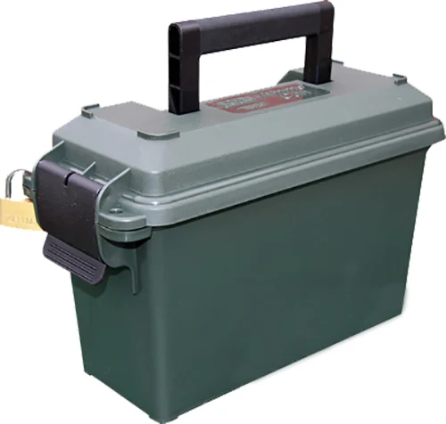 MTM AC30T11 tall .30 caliber ammo can in forest green with dual latch and handle