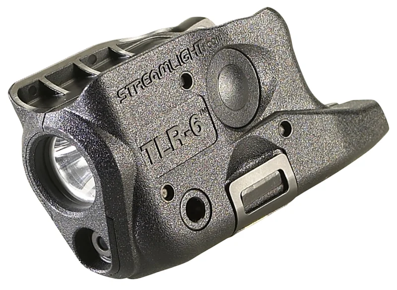 Streamlight TLR-6 subcompact weapon light with white LED and integrated red aiming laser, black