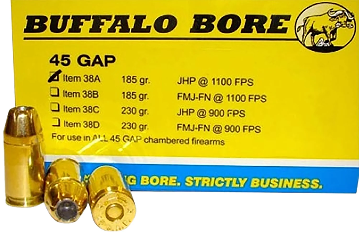 Buffalo Bore 45 GAP 185gr JHP Personal Defense (20/Box) falo Bore 45 GAP 185gr JHP Personal Defense (20/Box) Ammo