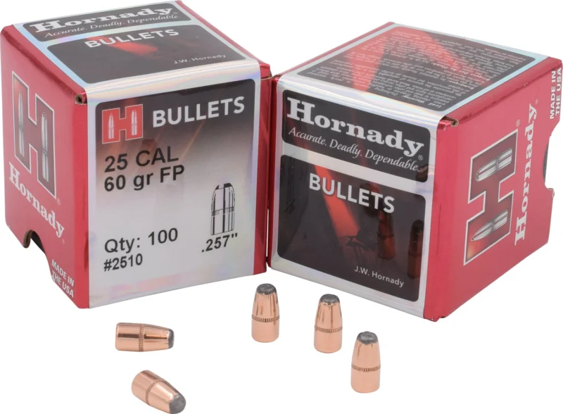 Hornady 25 Cal .257 60 gr Flat Point bullets 100ct box