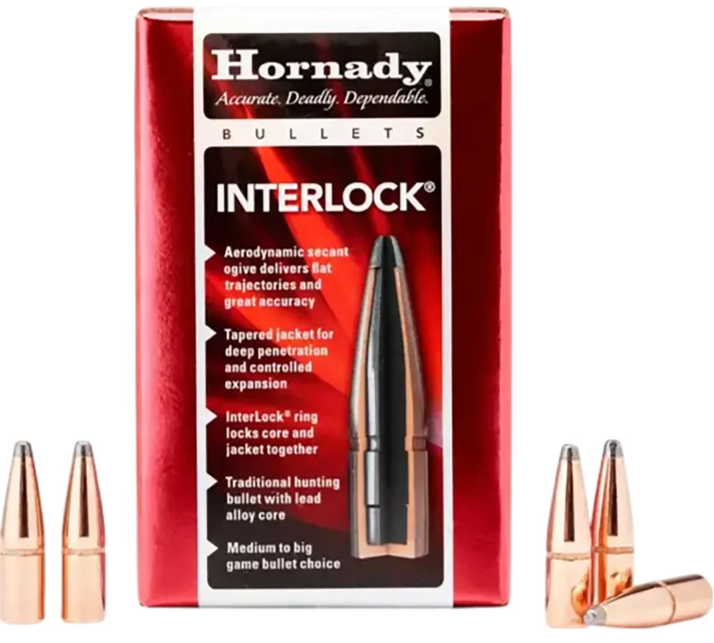 Hornady InterLock 25 Cal .257 117 gr BTSP bullets - 100 per box