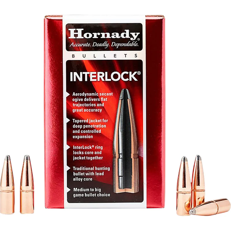 Hornady InterLock .270 caliber (0.277) 150 grain jacketed bullets 100 count box