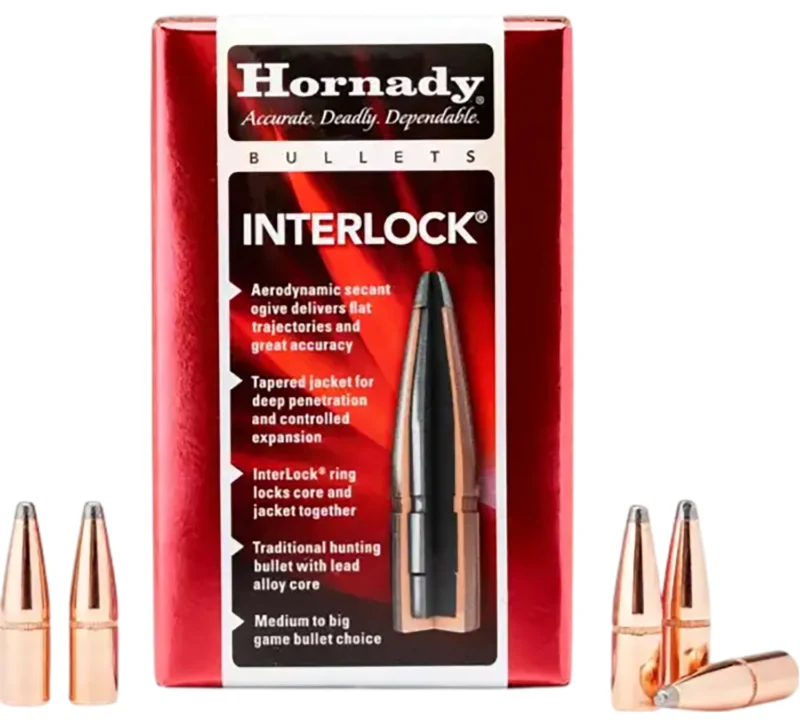 Hornady InterLock .308 170 gr flat point bullets box 100 count