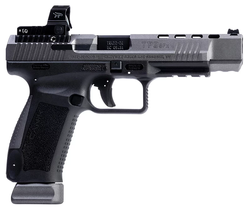 CANIK TP9SFx 9mm Tungsten pistol with MeCanik MO2 red dot and two 20-round magazines