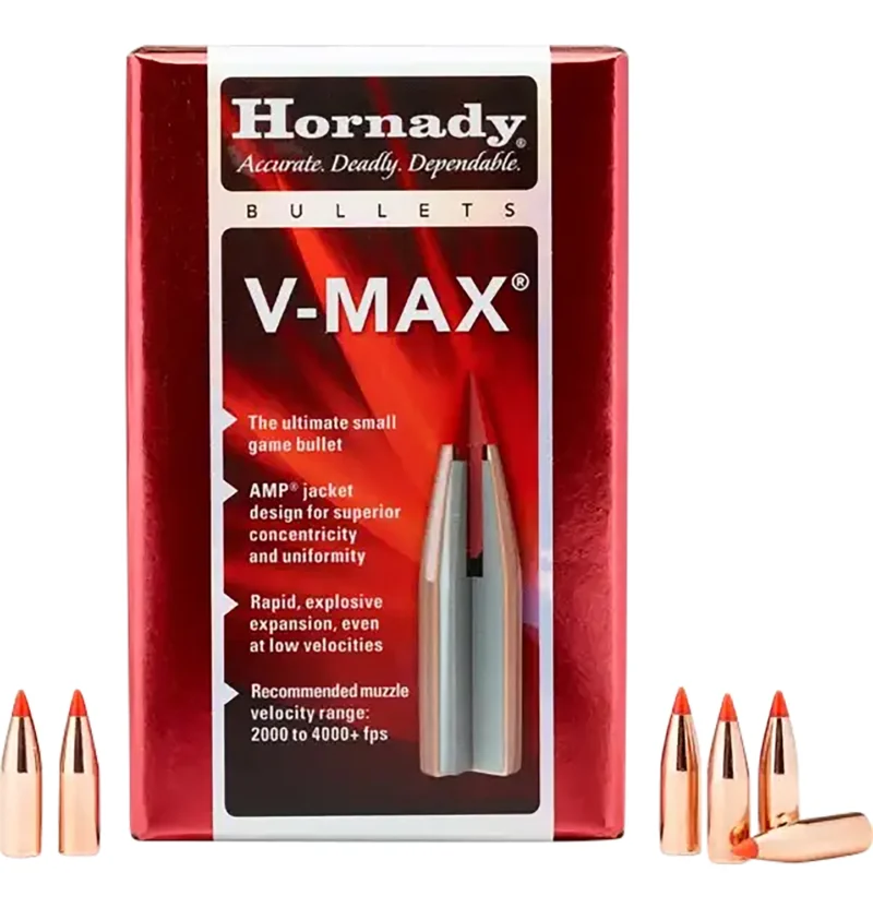 Hornady V-MAX 60 gr .224 polymer-tip bullets 100 per box