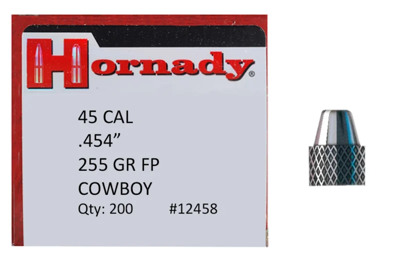 Hornady Frontier Lead .45 cal .454 255 gr Flat Point Cowboy bullets 200 count box