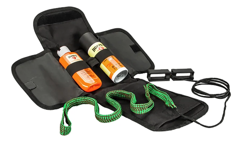 Hoppes BoreSnake .30 Cal soft-sided cleaning kit with BoreSnake, cleaner, oil, cloths and nylon case