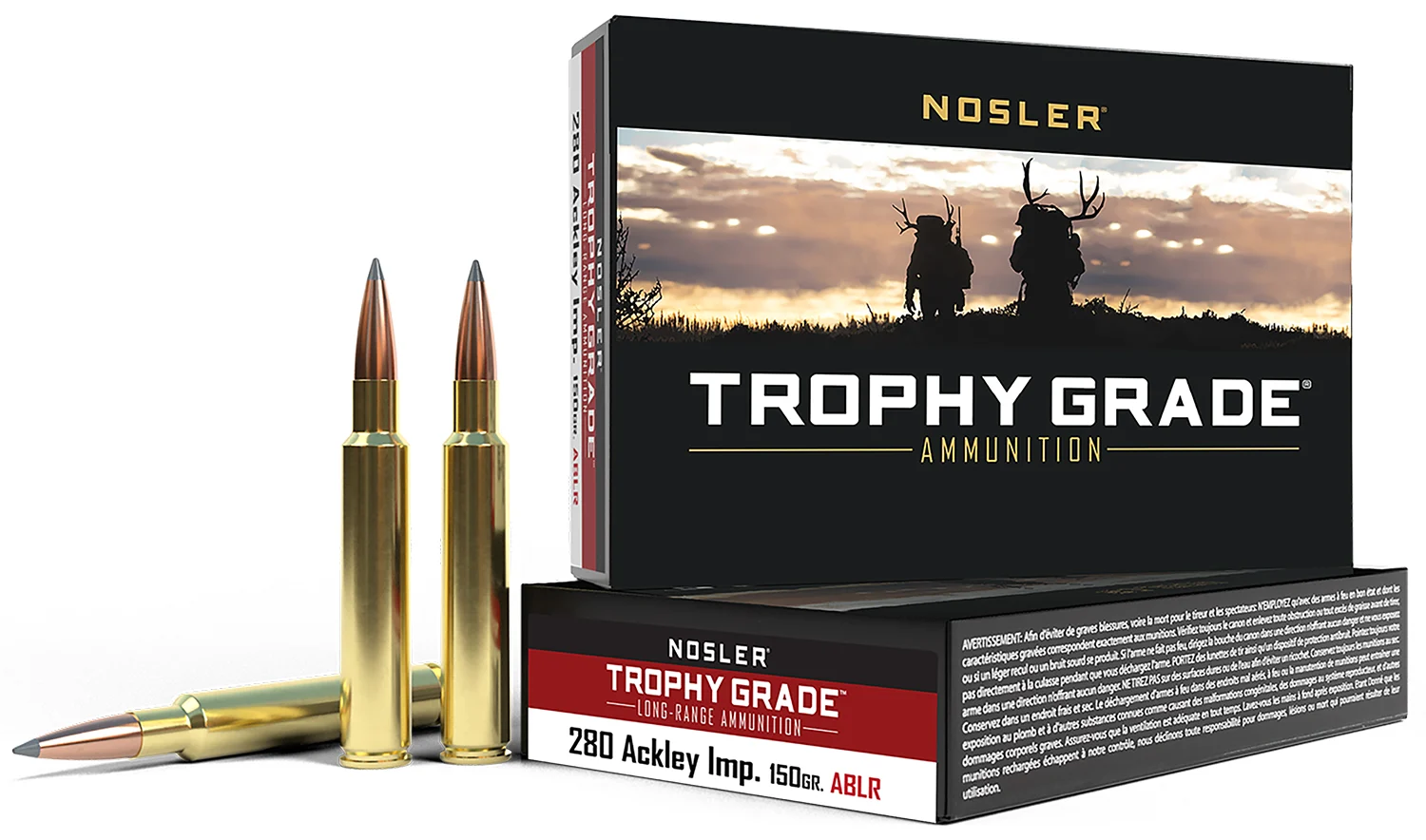 Nosler Trophy Grade Long-Range .280 Ackley Improved 150 gr AccuBond-LR 20/box