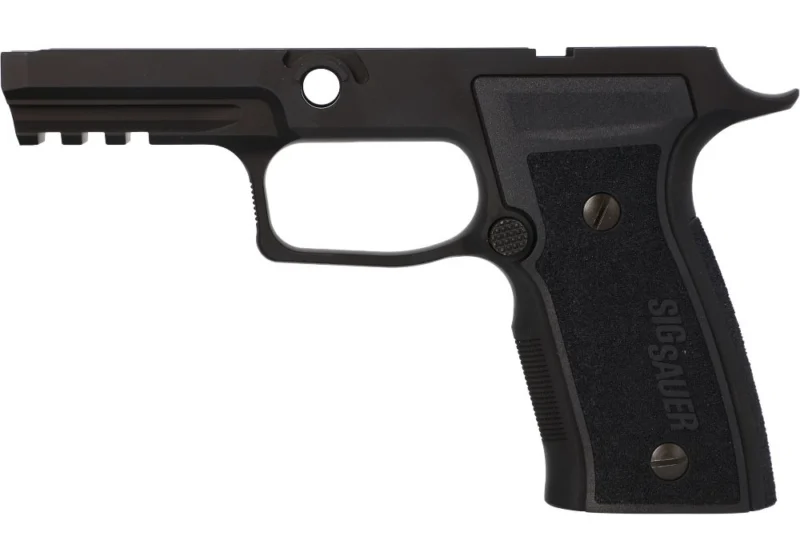 Sig Sauer P320 AXG Carry black aluminum grip module with interchangeable polymer grip panels