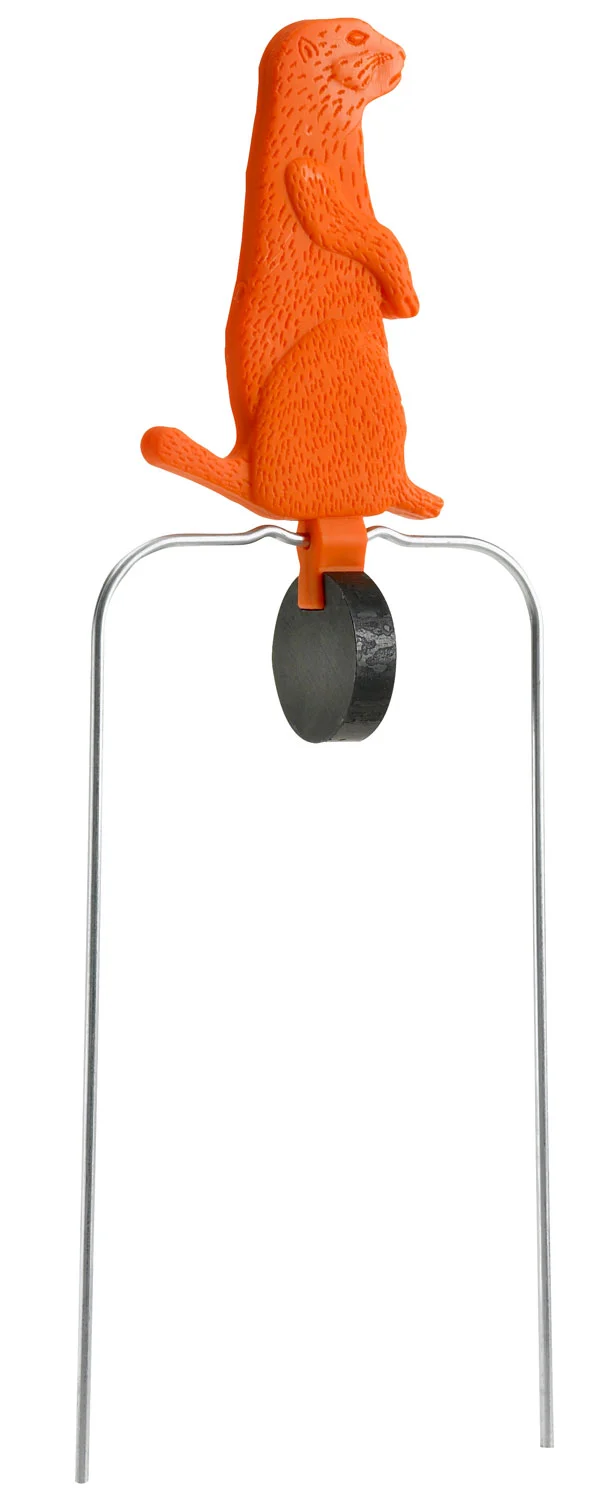 Champion DuraSeal 7 inch prairie dog spinner target in orange with stand