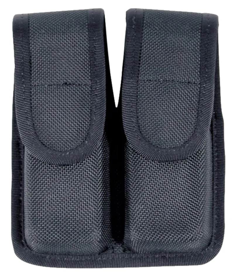 Blackhawk black Cordura double magazine pouch holding two single-stack magazines