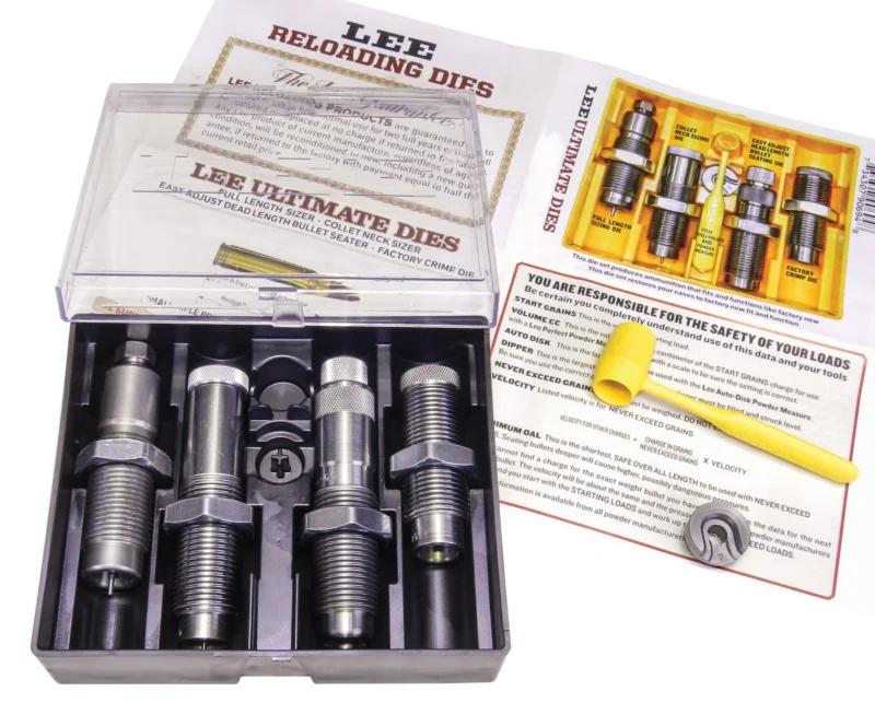 Lee Precision Ultimate Rifle 4-Die Set for .22-250 Remington in storage case