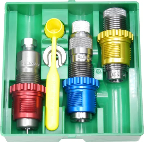 Lee Pacesetter Breech Lock 3-die set for 7mm Remington Magnum with color-coded breech bushings