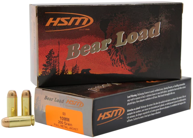 HSM 10mm 200gr FMJ 50rd box training ammunition