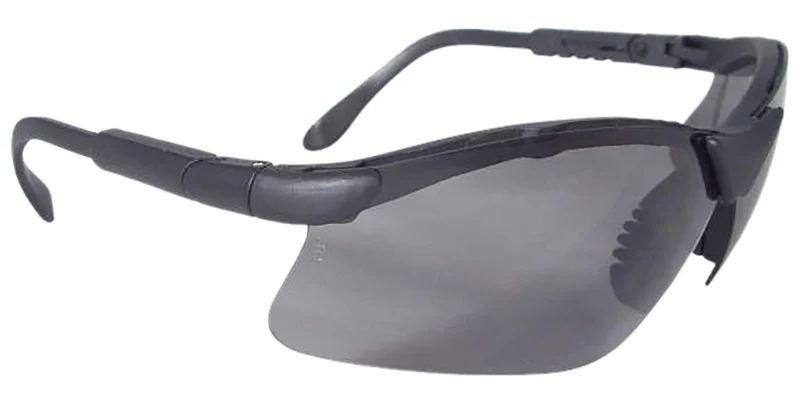 Radians Revelation safety glasses black frame with smoke gray anti-fog lens