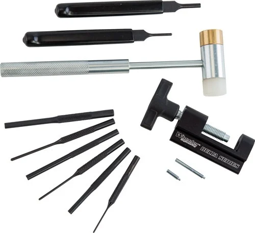 Wheeler Delta Series AR-15 Roll Pin Installation Tool Kit with punches and two-sided hammer