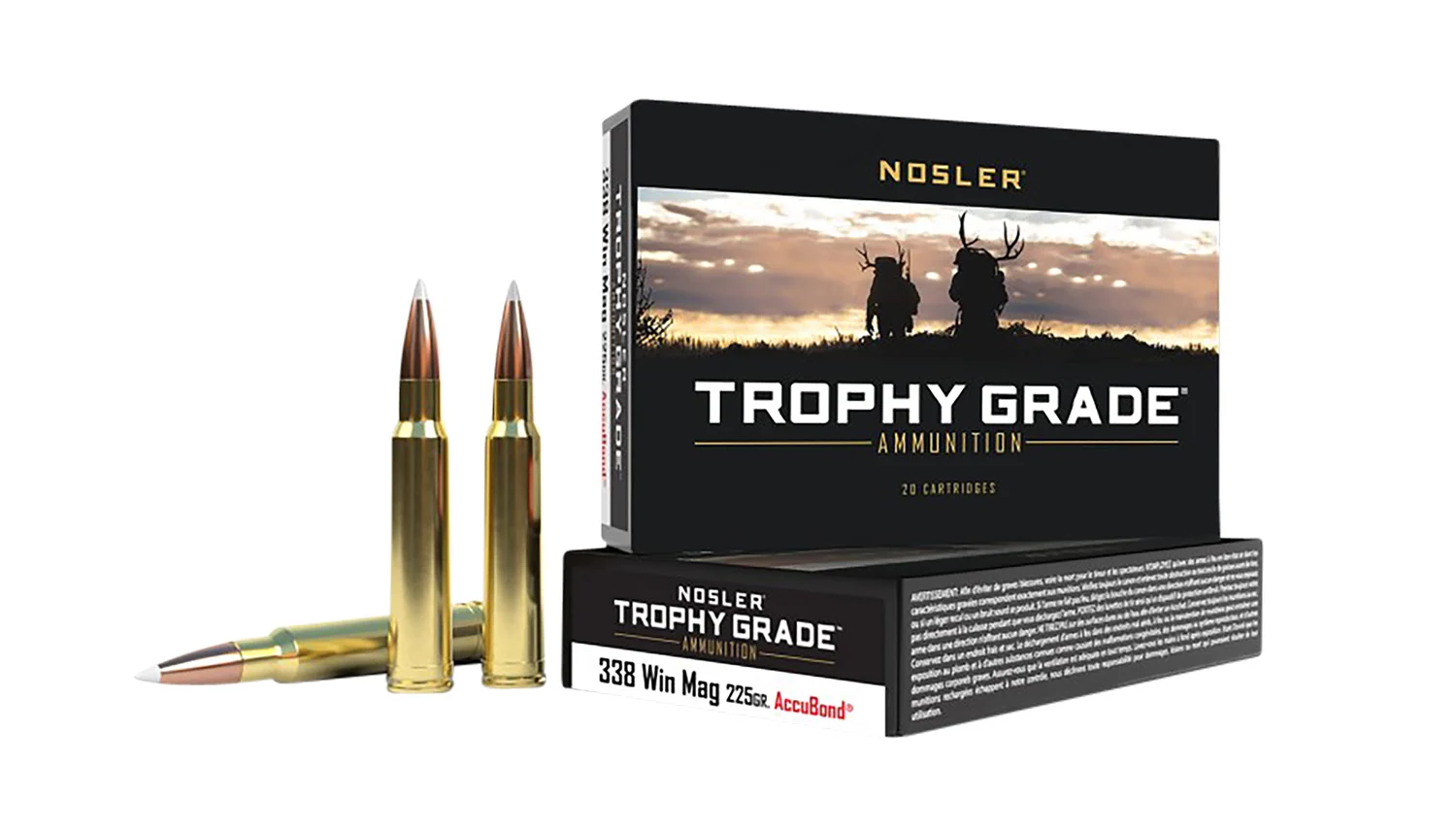 Nosler Trophy Grade .338 Winchester Magnum 225 gr AccuBond 20-round box