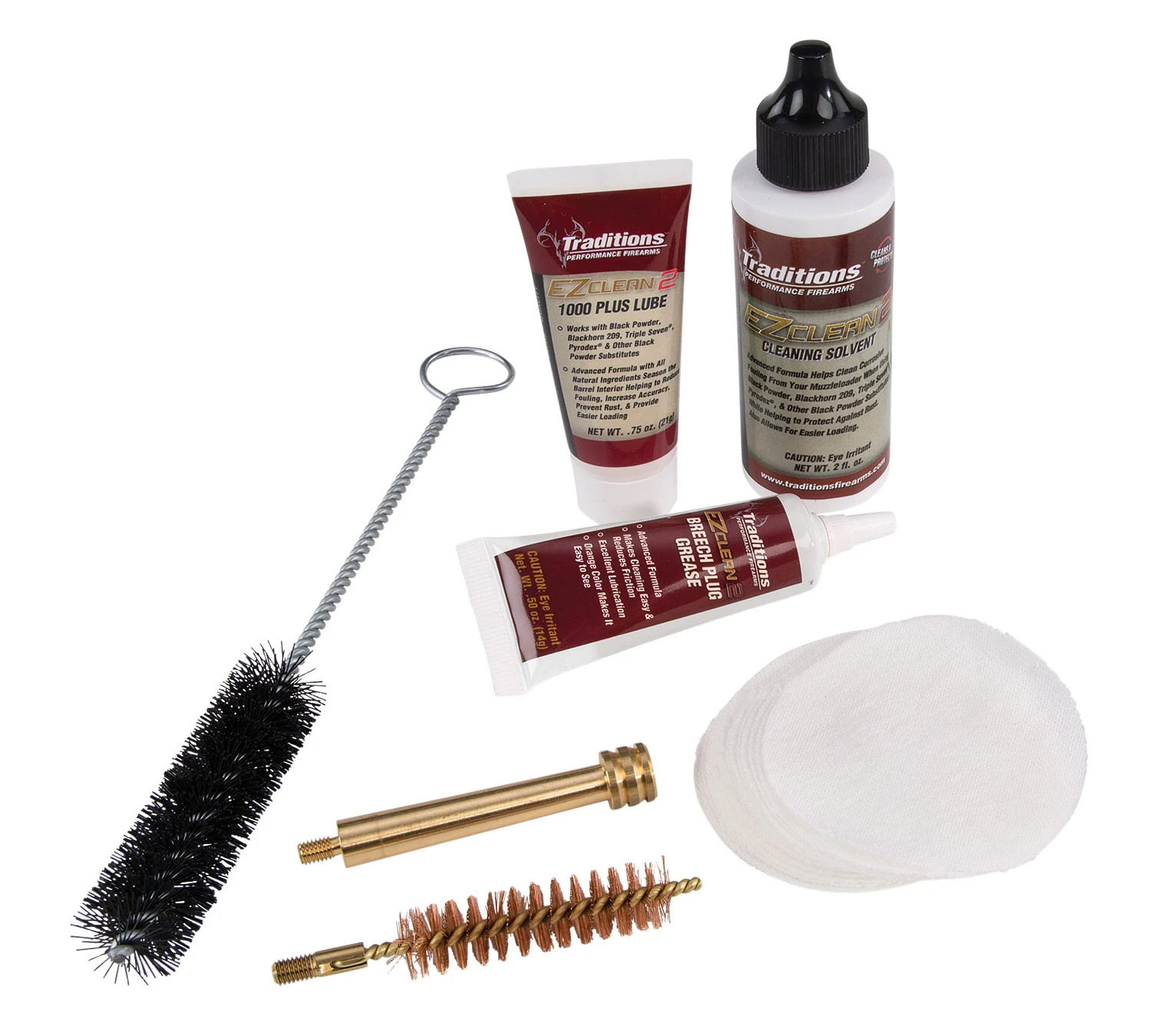 Traditions A3960 EZ Clean 2 muzzleloader cleaning kit for .50 caliber, 7 pieces