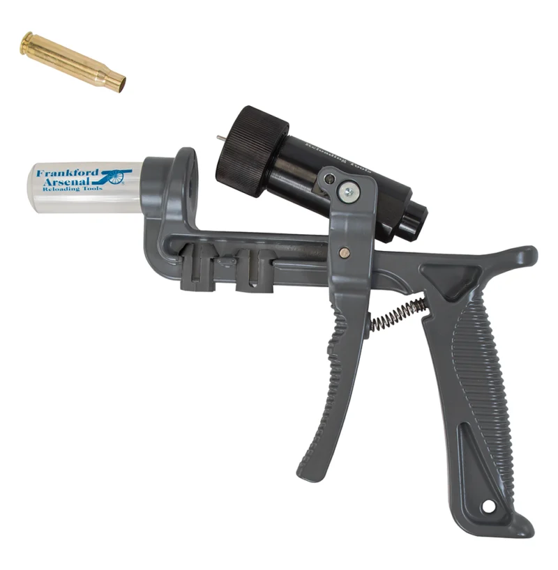 Frankford Arsenal Platinum Series handheld depriming tool, die-cast aluminum, universal collet