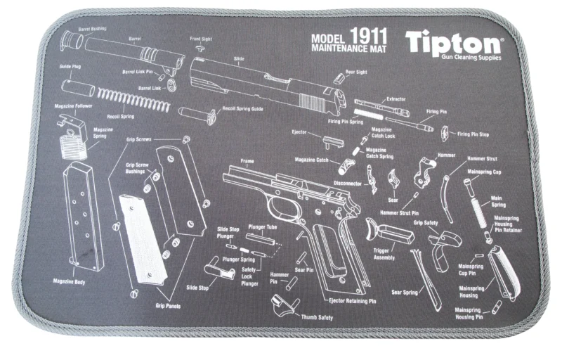 Tipton 558680 maintenance mat black gray neoprene top rubber back printed parts diagram