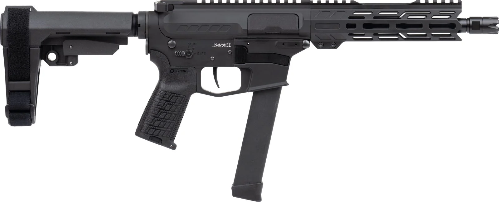 CMMG Banshee MkGs 9mm pistol in black with M-LOK handguard