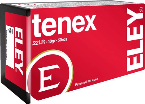 ELEY Tenex .22 LR 40 gr EPS ammunition box, 50 rounds