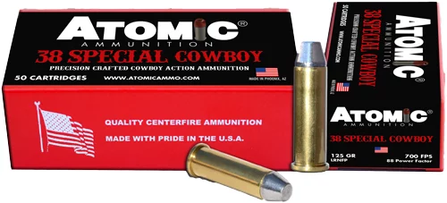 Atomic Ammunition Cowboy Action .38 Special 125 gr LRNFP 50rd box