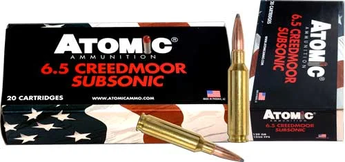 Atomic 6.5 Creedmoor 129 gr subsonic ammunition 20-round box