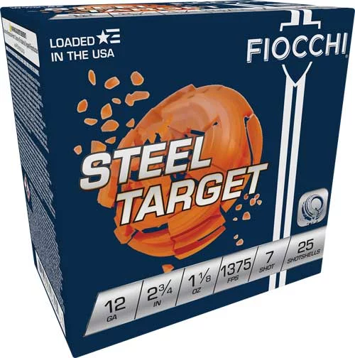 Fiocchi 12ga steel 2.75" #7 1-1/8oz 1375FPS 250rd case box image