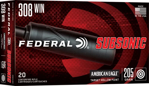 Federal 308 Win 205gr Subsonic 20rd Box eral 308 Win 205gr Subsonic 20rd Box Ammo