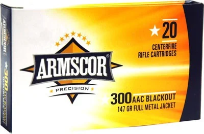 Armscor .300 AAC Blackout 147gr FMJ 20rd box rifle ammunition