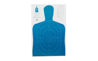 Action Target B27E blue and white silhouette paper target 23x35 100 pack