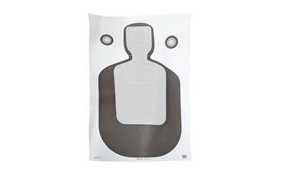 Action Target TQ-19 silhouette with vital anatomy paper target 23 x 35 black and gray, pack of 100