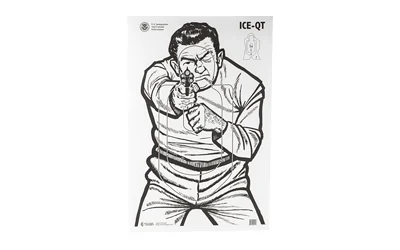Action Target ICE Immigration & Customs Enforcement paper target 17.5 x 23 in, black/white, 100 per box