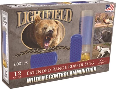 Lightfield 12GA 2.75in Xtend Range rubber slug ammunition 5-round box
