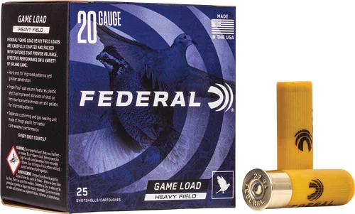 Federal Ammunition Game Load 20GA 2.75in 1oz #6 lead shot box and case image