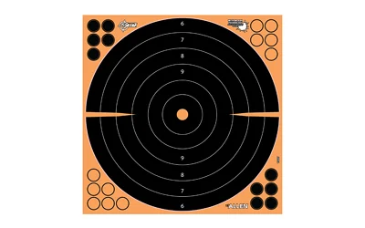 Allen EZ-Aim splash-reactive adhesive bullseye paper targets 5 pack black orange
