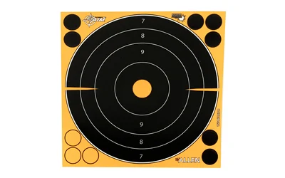 Allen EZ-Aim 8 inch adhesive splash bullseye targets 6 pack black orange