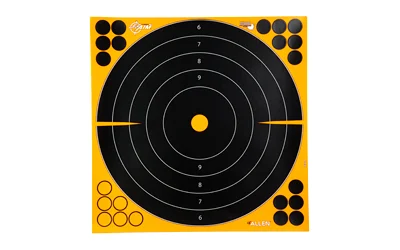 Allen EZ-Aim Splash 12"x12" self-adhesive paper bullseye targets, 10 pack